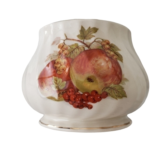 Vintage Sadler England Swirl Mini Creamer and Sugar Bowl With Fruit & Nu… - Picture 3 of 10